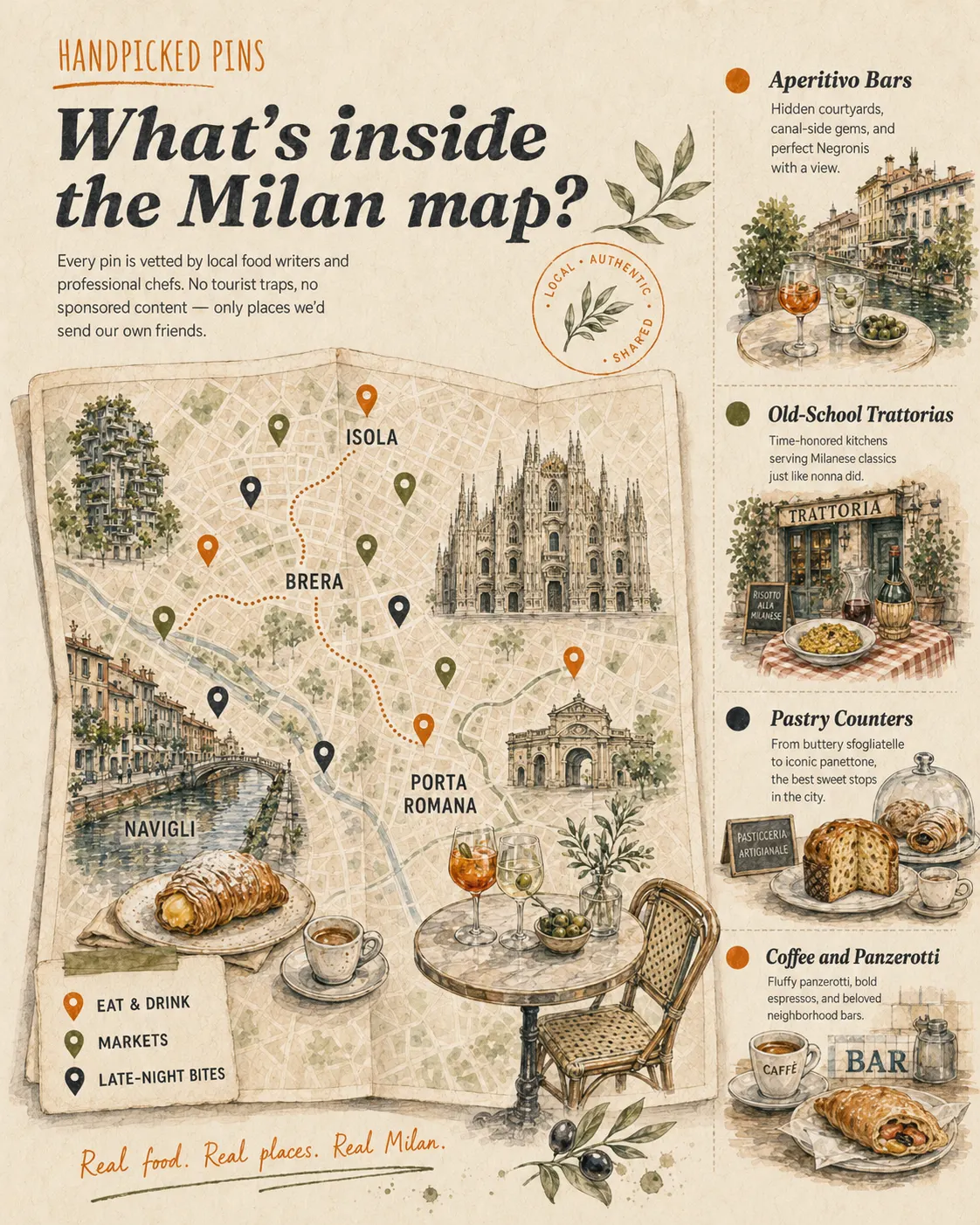 Handpicked food map preview of Milano