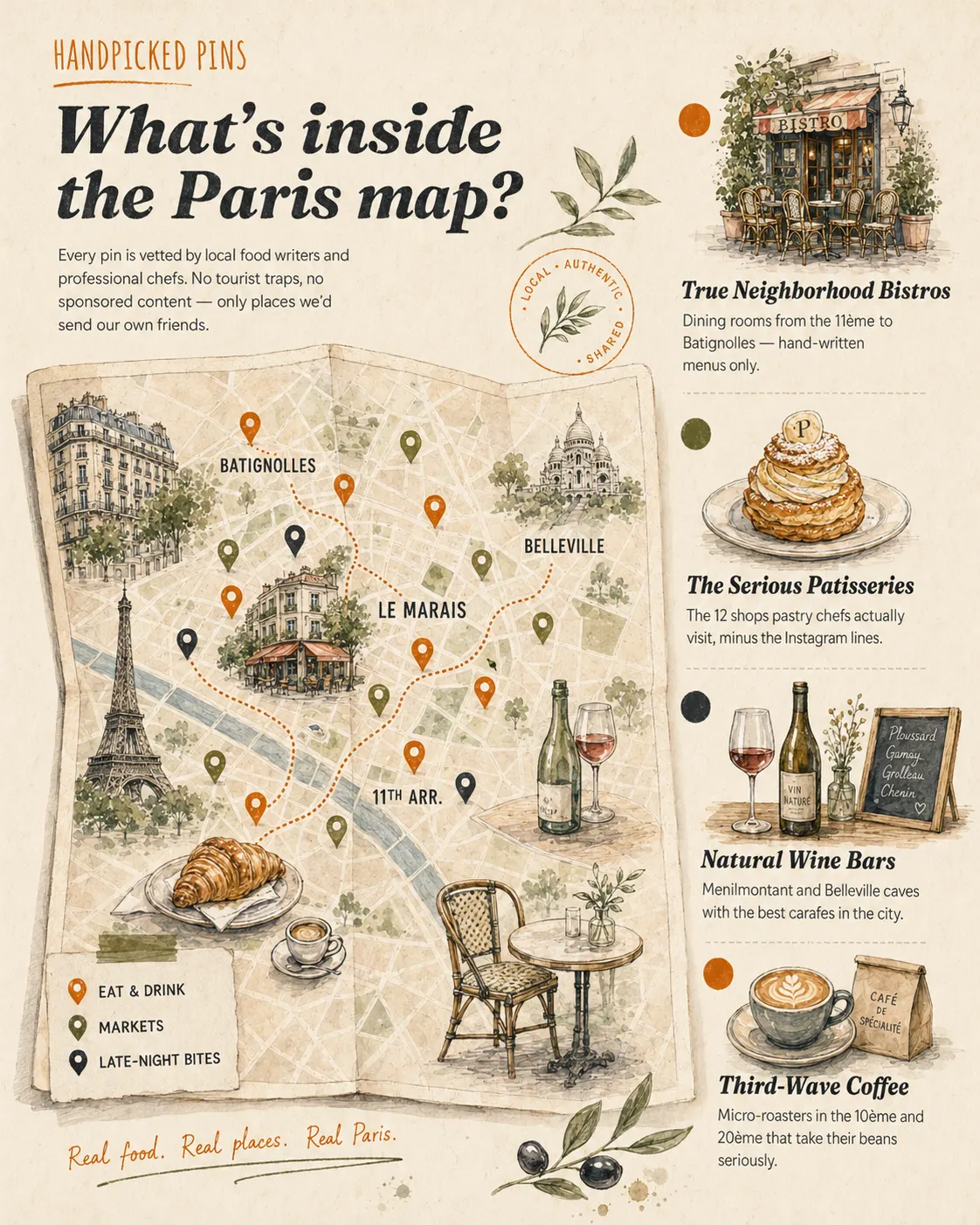 Handpicked food map preview of Paris