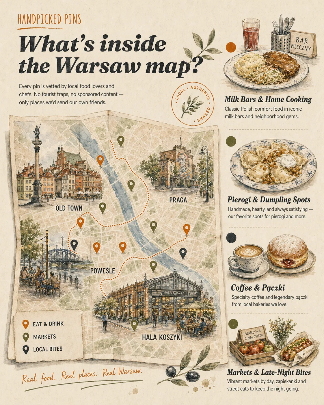 Handpicked food map preview of Warsaw